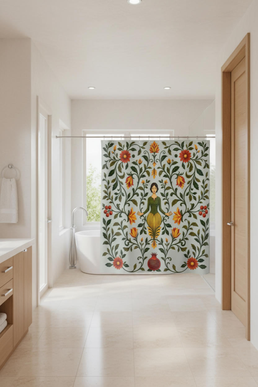 William Morris Sage Green Floral Shower Curtain