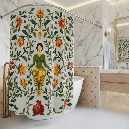 William Morris floral shower curtain