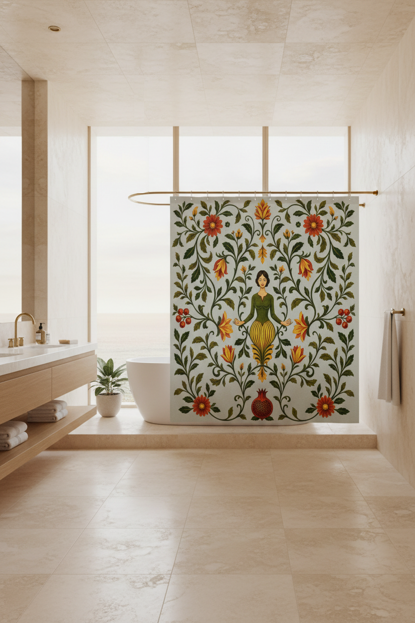 William Morris Sage Green Floral Shower Curtain